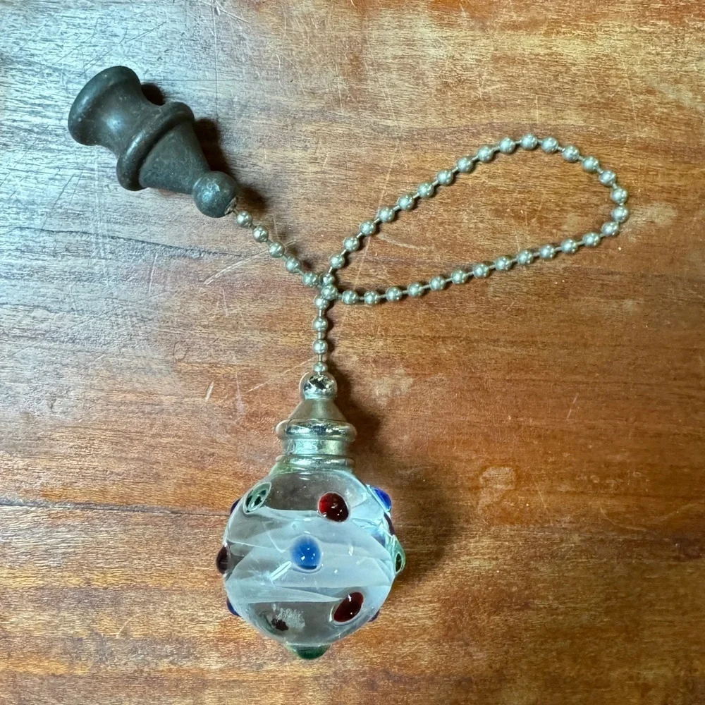 Multicolor Dotted Decorative Glass Orb Pull Chain for Ceiling Fans and Lights